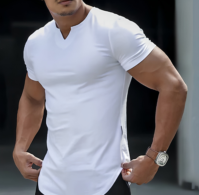 Casual Solid Color Athletic T-Shirt for Men