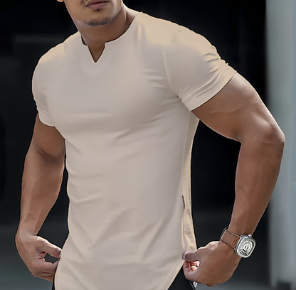 Casual Solid Color Athletic T-Shirt for Men