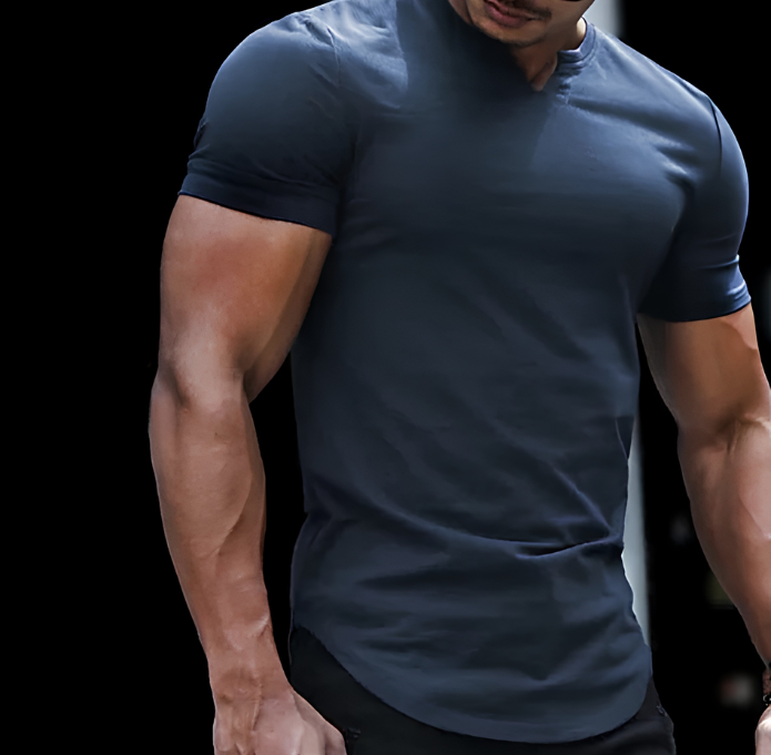 Casual Solid Color Athletic T-Shirt for Men