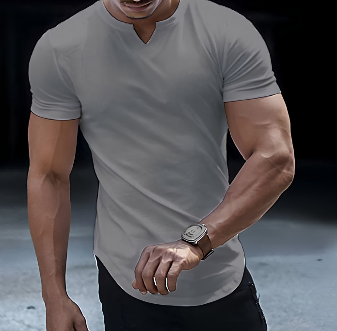 Casual Solid Color Athletic T-Shirt for Men