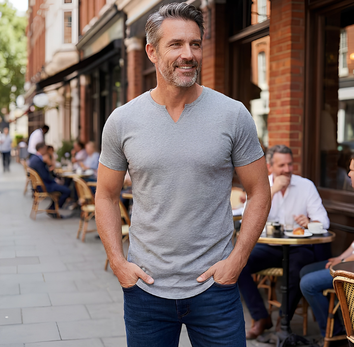 Casual Solid Color Athletic T-Shirt for Men