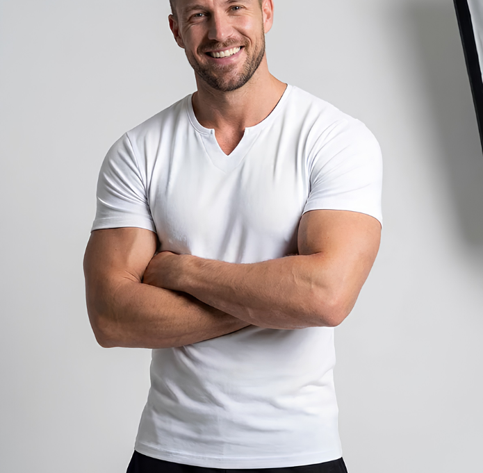 Casual Solid Color Athletic T-Shirt for Men