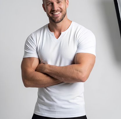 Casual Solid Color Athletic T-Shirt for Men