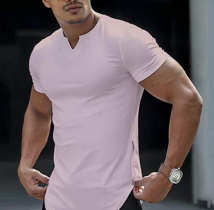 Casual Solid Color Athletic T-Shirt for Men