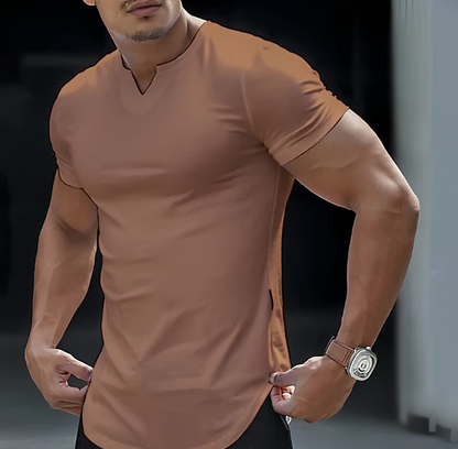 Casual Solid Color Athletic T-Shirt for Men