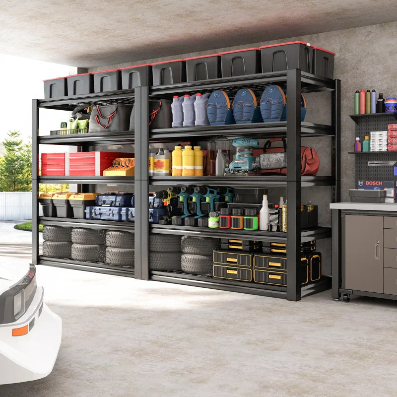 35.5"W x 72"H Storage Shelves 2500 LBS Adjustable Metal Shelving for Garage, Basement, Kitchen and Pantry - 2-Pack