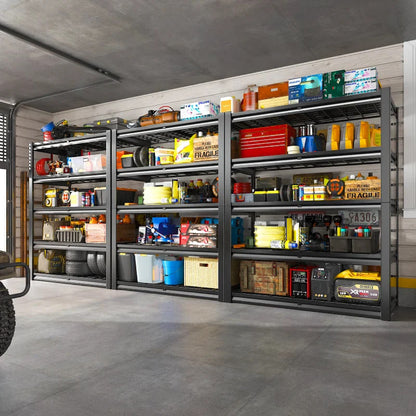 35.5"W x 72"H Storage Shelves 2500 LBS Adjustable Metal Shelving for Garage, Basement, Kitchen and Pantry - 2-Pack