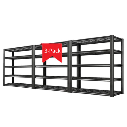 35.5"W x 72"H Storage Shelves 2500 LBS Adjustable Metal Shelving for Garage, Basement, Kitchen and Pantry - 2-Pack