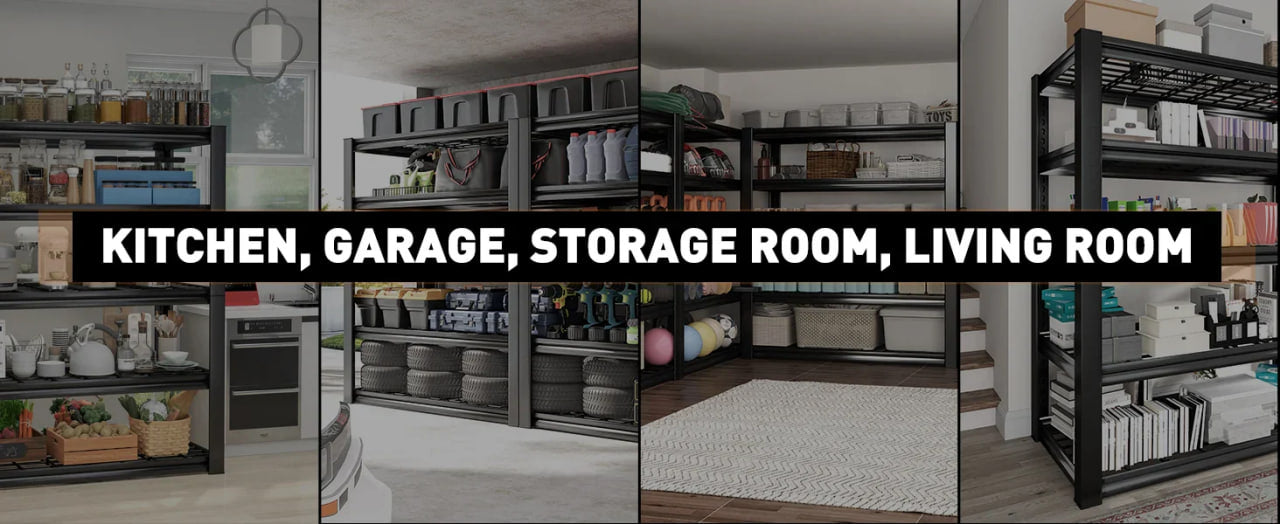 35.5"W x 72"H Storage Shelves 2500 LBS Adjustable Metal Shelving for Garage, Basement, Kitchen and Pantry - 2-Pack