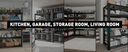 35.5"W x 72"H Storage Shelves 2500 LBS Adjustable Metal Shelving for Garage, Basement, Kitchen and Pantry - 2-Pack
