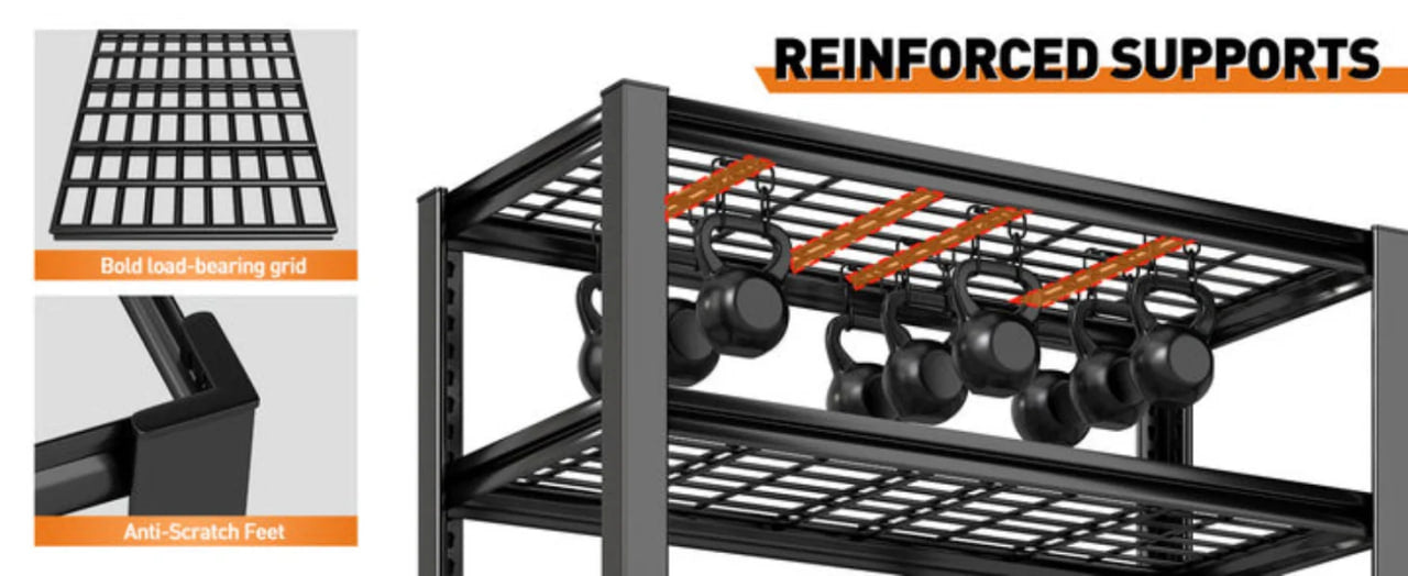 35.5"W x 72"H Storage Shelves 2500 LBS Adjustable Metal Shelving for Garage, Basement, Kitchen and Pantry - 2-Pack