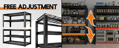35.5"W x 72"H Storage Shelves 2500 LBS Adjustable Metal Shelving for Garage, Basement, Kitchen and Pantry - 2-Pack