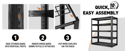 35.5"W x 72"H Storage Shelves 2500 LBS Adjustable Metal Shelving for Garage, Basement, Kitchen and Pantry - 2-Pack