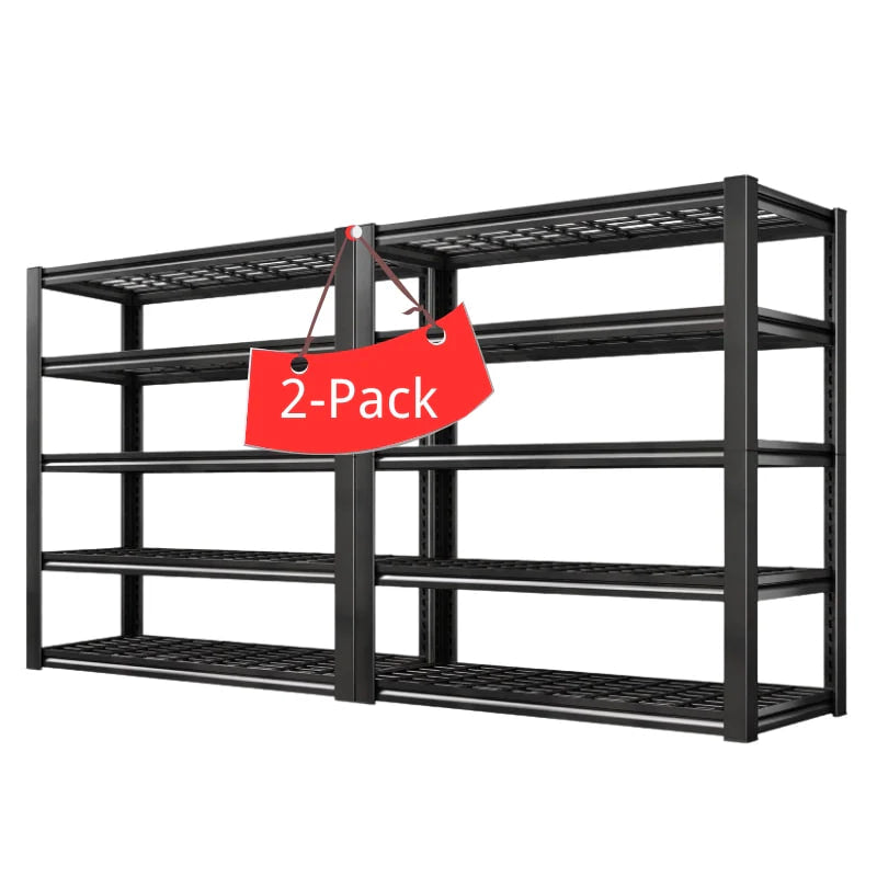 35.5"W x 72"H Storage Shelves 2500 LBS Adjustable Metal Shelving for Garage, Basement, Kitchen and Pantry - 2-Pack