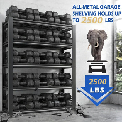 35.5"W x 72"H Storage Shelves 2500 LBS Adjustable Metal Shelving for Garage, Basement, Kitchen and Pantry - 2-Pack